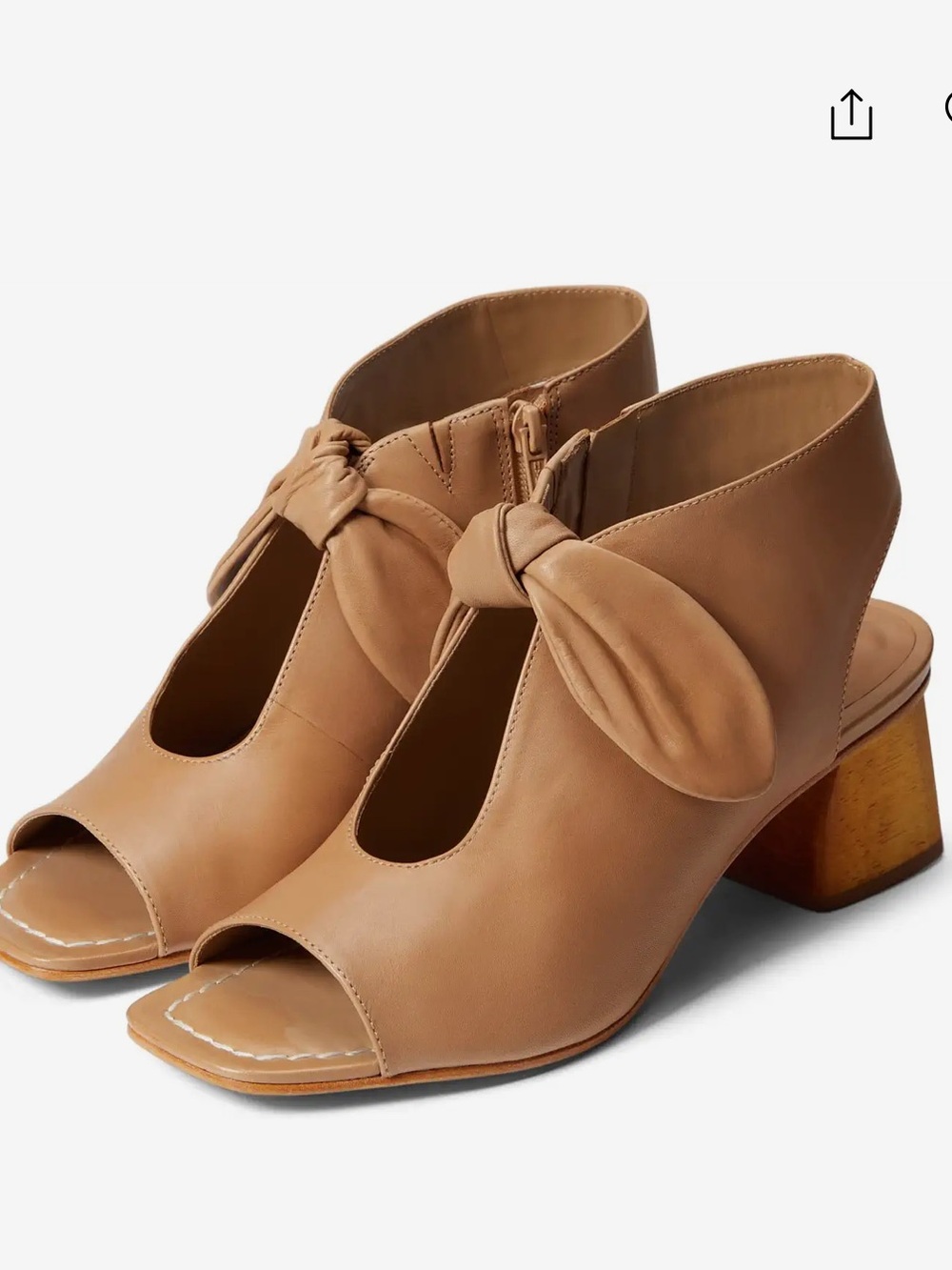 Bernardo Lizzie Tan Knot-Accent Open-Toe Mules 10